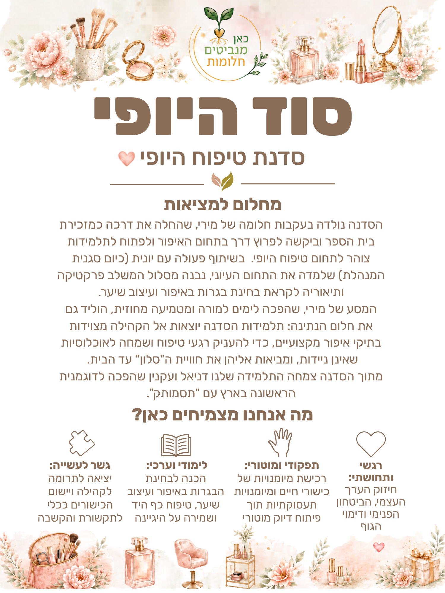 שלט סדנת סוד היופי
